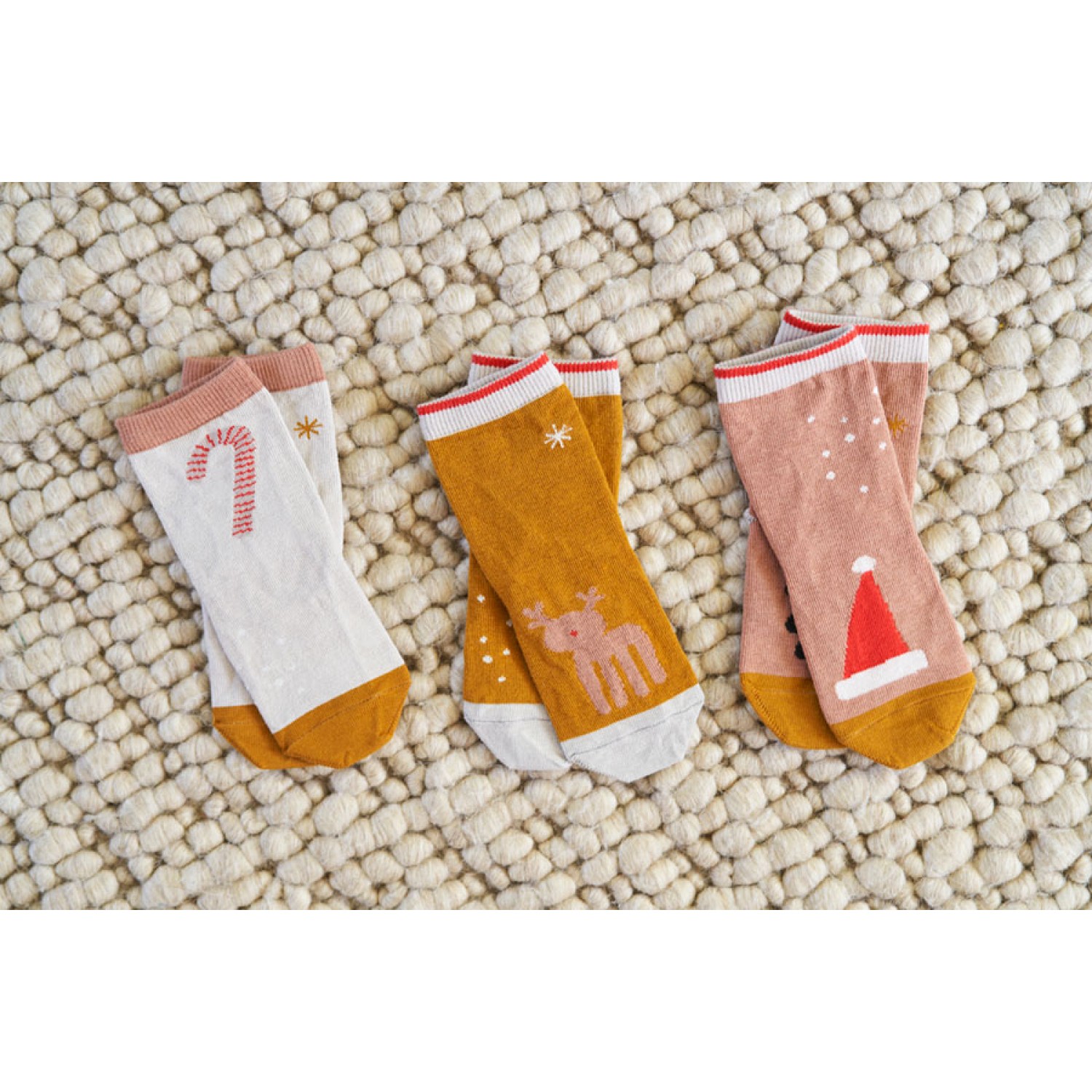 Silas Cotton Socks 3 Pack - Holiday tuscany rose multi mix